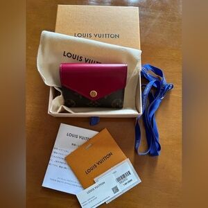 Louis Vuitton Portefeuille Zoe Fuchsia and Brown Trifold Wallet